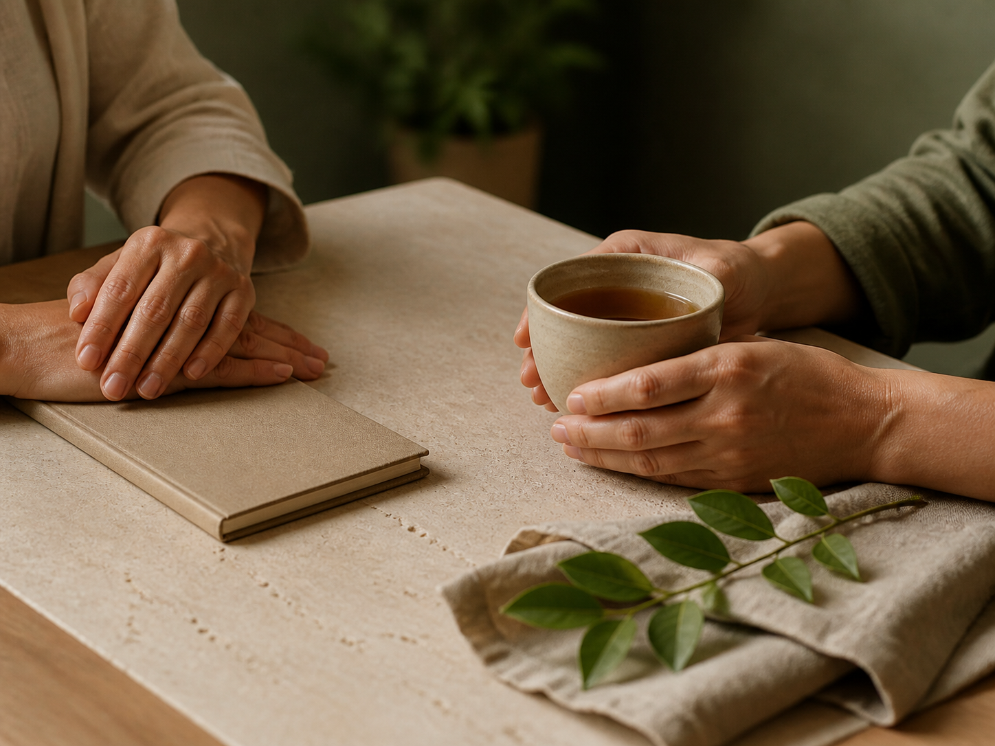 A quiet and private customer-care conversation arranged with dignity
